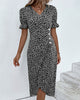 Gloria - Fresh V-Neck Dress with Floral Pattern