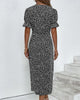 Gloria - Fresh V-Neck Dress with Floral Pattern