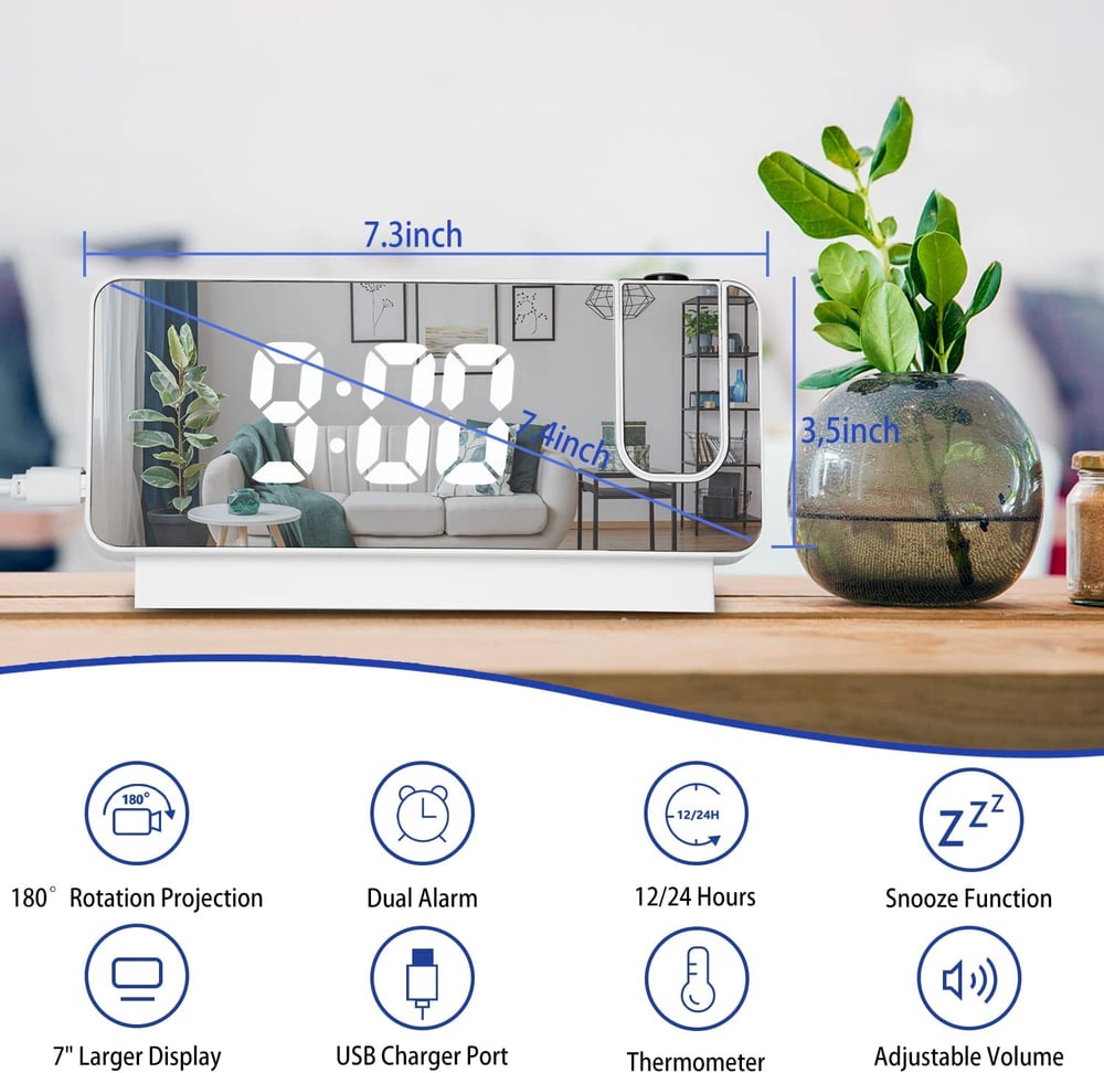 ClockCast™ Convenient Night Projection