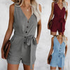 Women's Jumpsuit with V-Neck and Sleeves | Summer