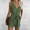 Women's Jumpsuit with V-Neck and Sleeves | Summer