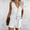 Women's Jumpsuit with V-Neck and Sleeves | Summer