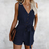 Women's Jumpsuit with V-Neck and Sleeves | Summer