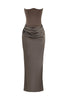 Renata – Off-shoulder Satin Corset Maxi Dress for Women