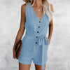Women's Jumpsuit with V-Neck and Sleeves | Summer