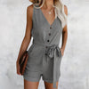Women's Jumpsuit with V-Neck and Sleeves | Summer
