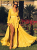 Adriana – Flowing Wrap Maxi Dress with High Slit for Women