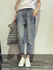 Gray Shortened Jeans for Women | Washed