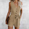 Women's Jumpsuit with V-Neck and Sleeves | Summer
