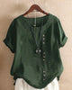 Women's Short Sleeve Blouse with Classic Round Neck
