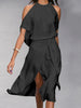 Madonna - Elegant Dress with Fashionable Shoulder Cutouts