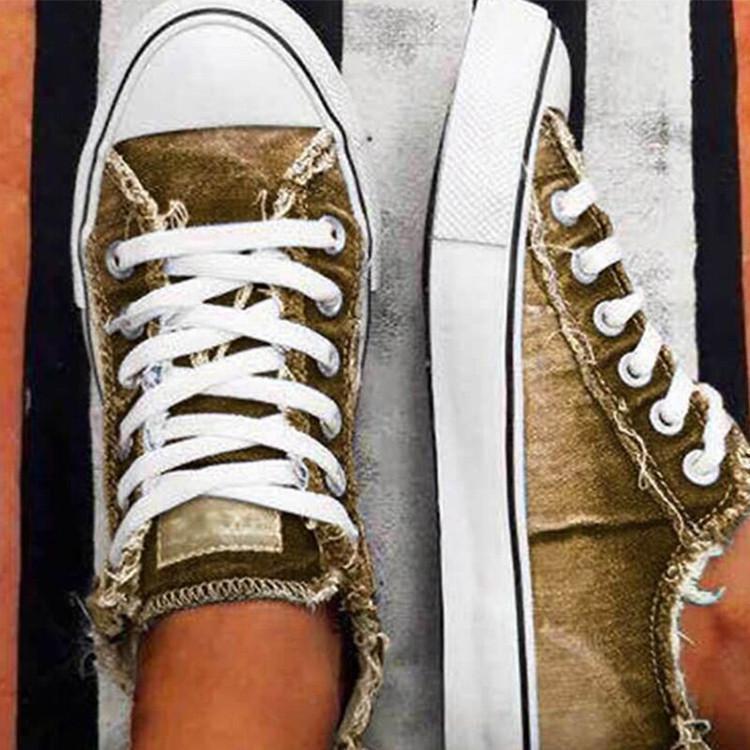 FloraWalk™ – Canvas Lace-up Sneaker with Floral Pattern