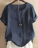 Women's Short Sleeve Blouse with Classic Round Neck