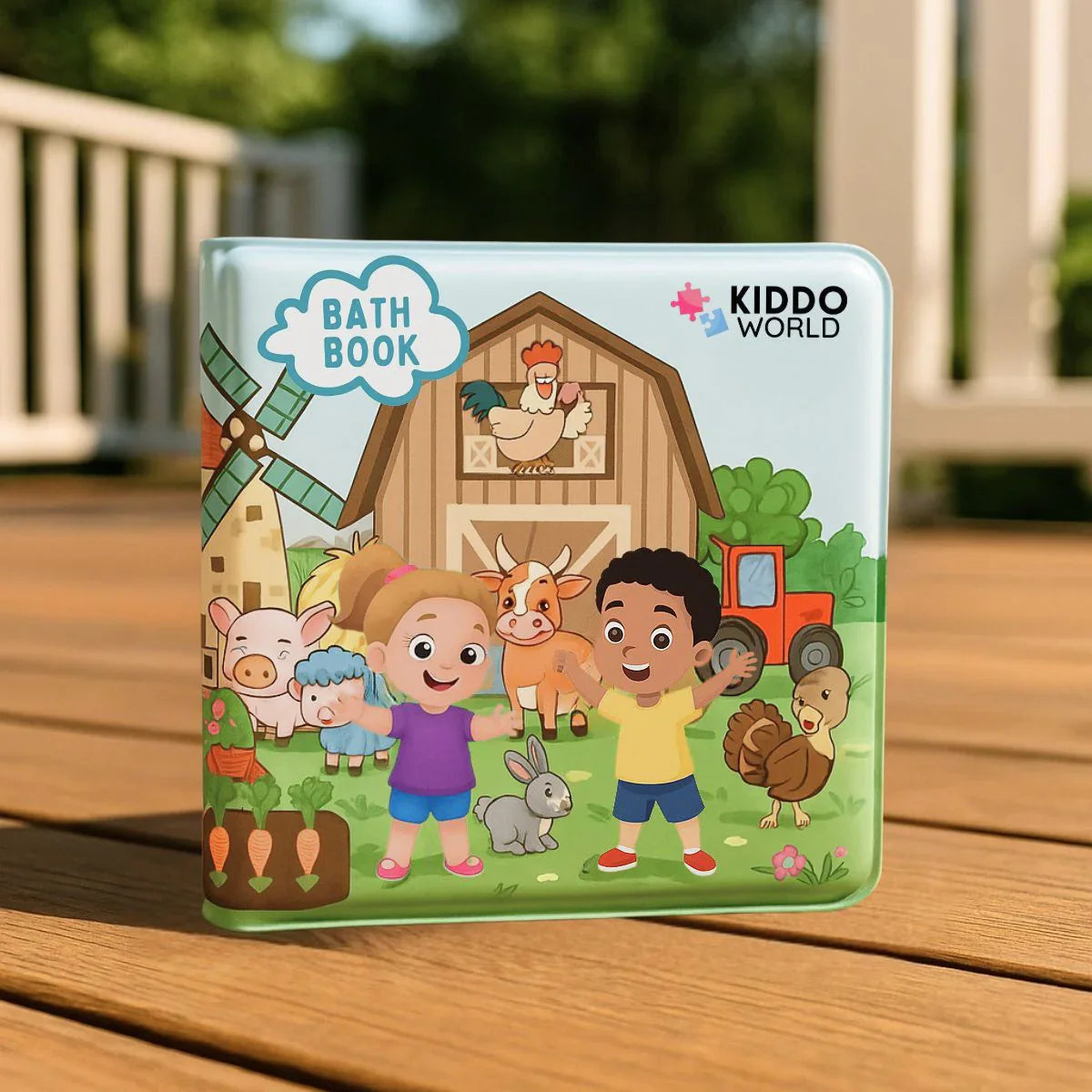 Water Coloring Book – Farm Animals, Water Painting, Reusable (8 pages, 6–24 months)