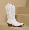 Damen Westernstiefel mit Blockabsatz und seitlichem Reißverschluss