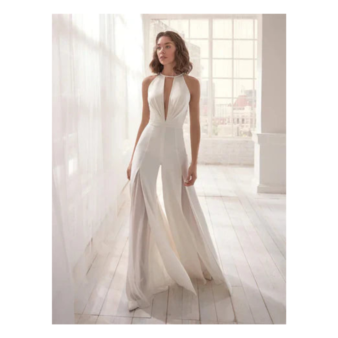 Adele | Women's Wedding Elegant Jumpsuit | White