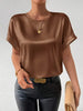 Caroline - Satin-T-Shirt mit umgeschlagenen Ärmeln für Damen