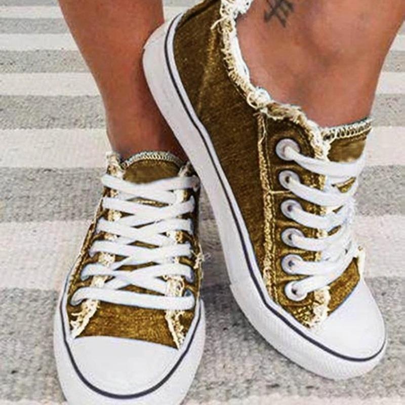 FloraWalk™ – Canvas Lace-up Sneaker with Floral Pattern