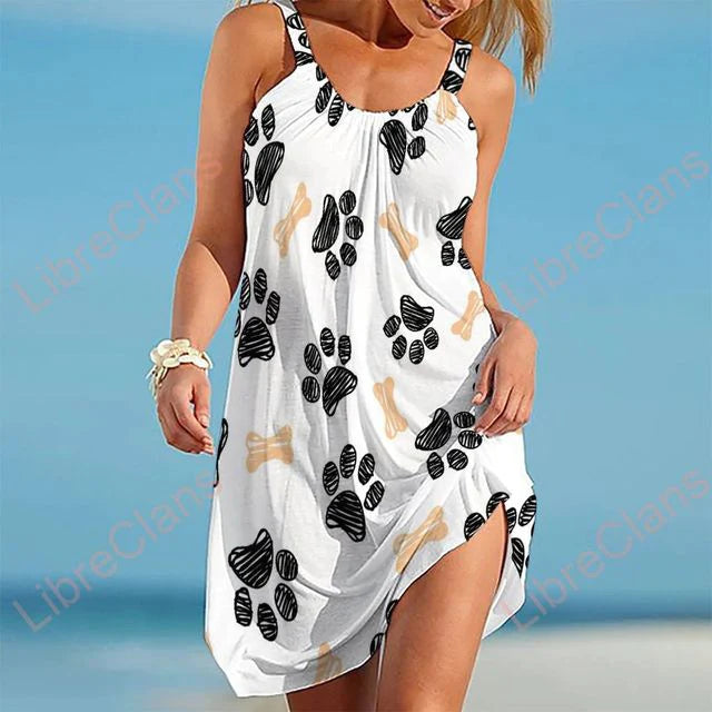 Women's Dress with Paw Prints