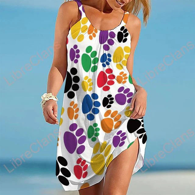 Women's Dress with Paw Prints