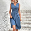 Women's Summer Dress with Wrap Neckline | Sleeveless