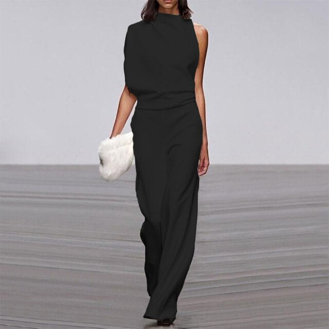 Sleeveless Jumpsuit with Wide Leg for Women | Chic