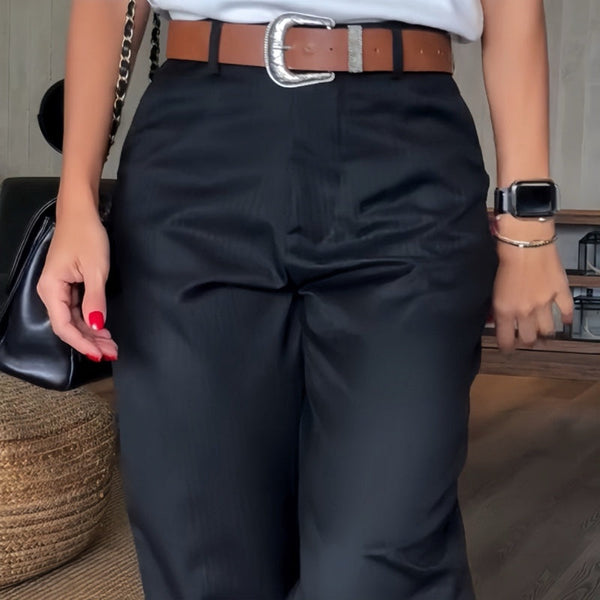 Women's Striped Business Suit Pants - Elegant & Modern