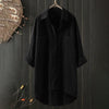 Women's shirt with button placket, long sleeves, linen fabric