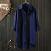 Women's shirt with button placket, long sleeves, linen fabric