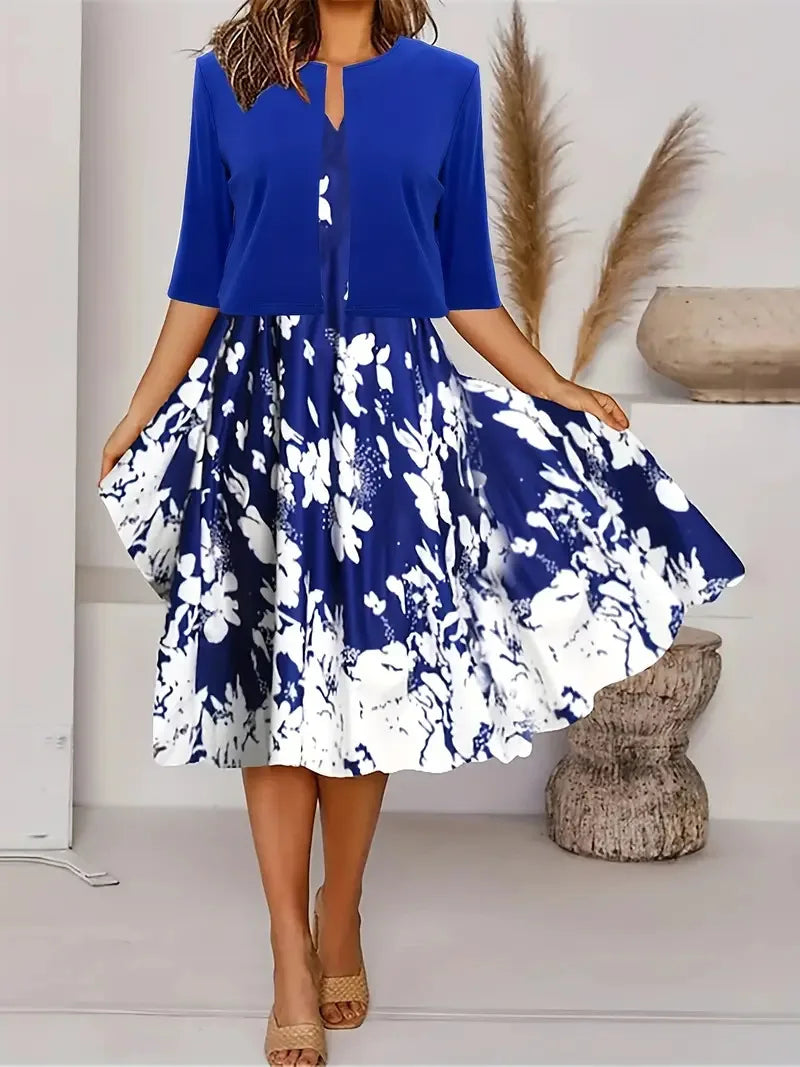 Stylish Women's Summer Dress with Blazer | Midi