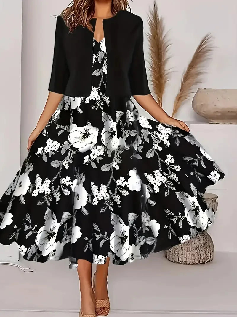 Stylish Women's Summer Dress with Blazer | Midi