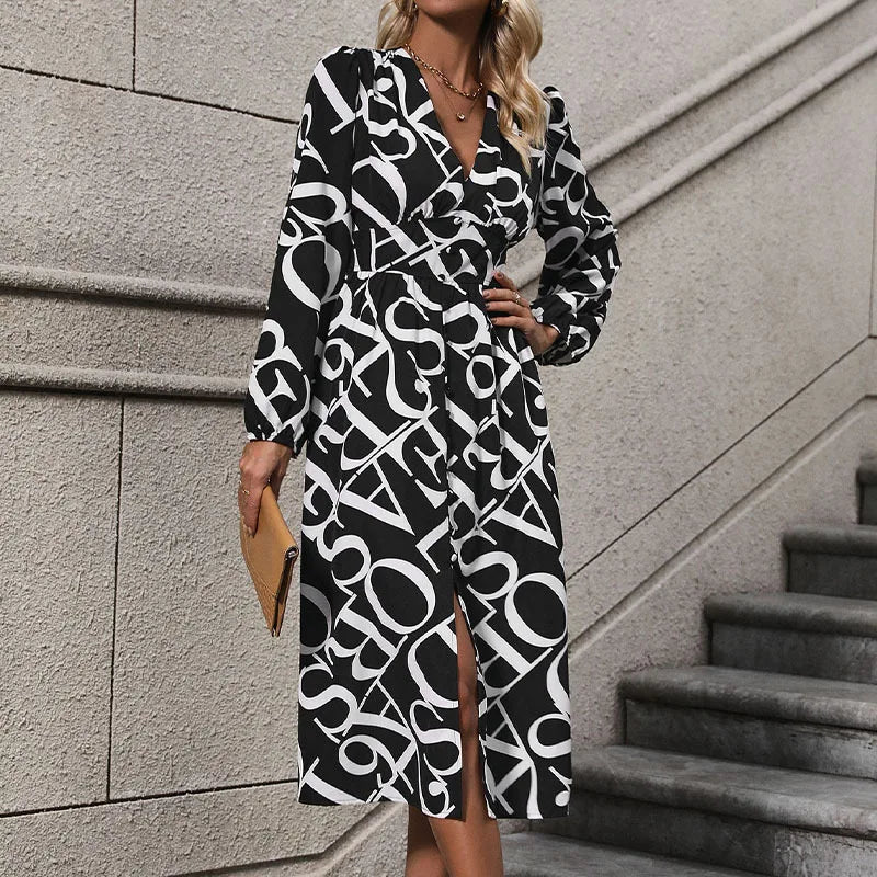 Elena | Elegant Geometric Design Women's Dress