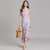 Elegant Sleeveless Embroidered Women's Dress | Maxi