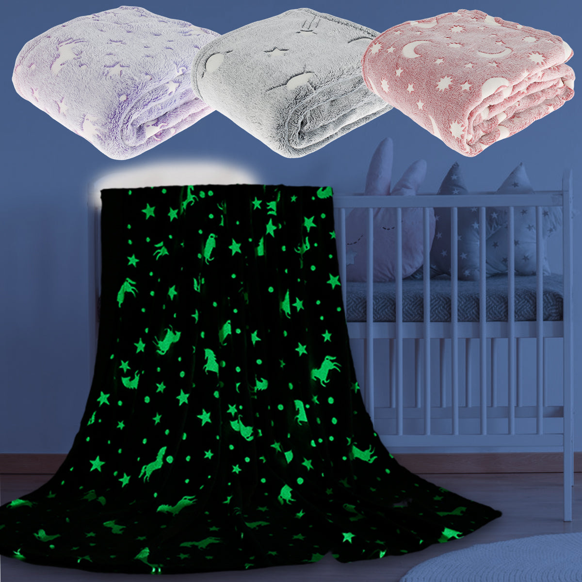 GlimBlanket™  Shimmering Night Stars Blanket
