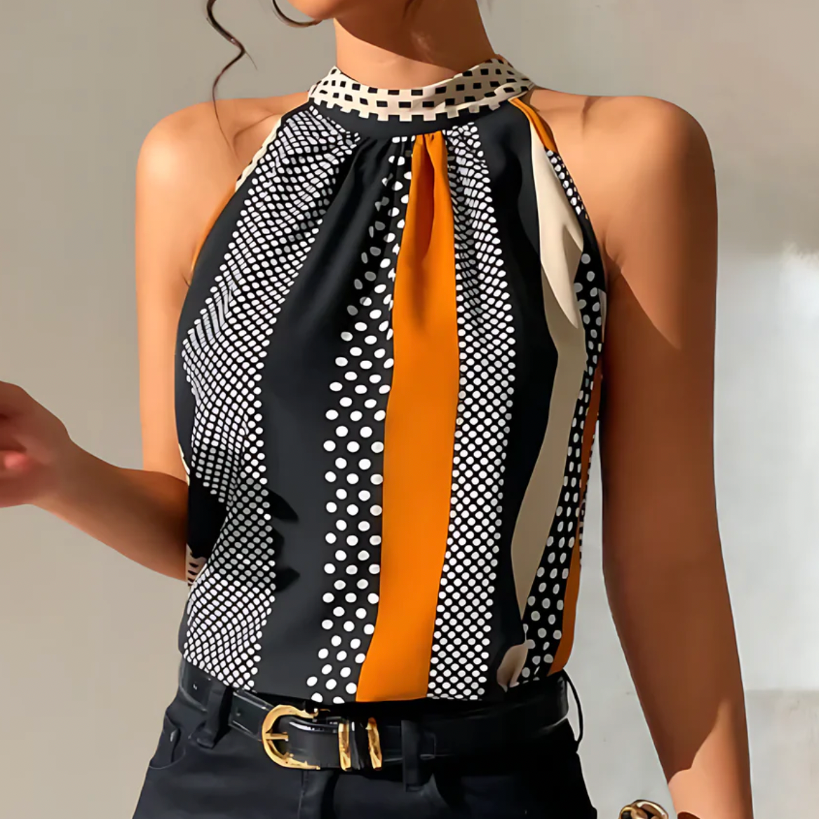 DotChic™ – Casual Halter Top with Polka Dots for Women