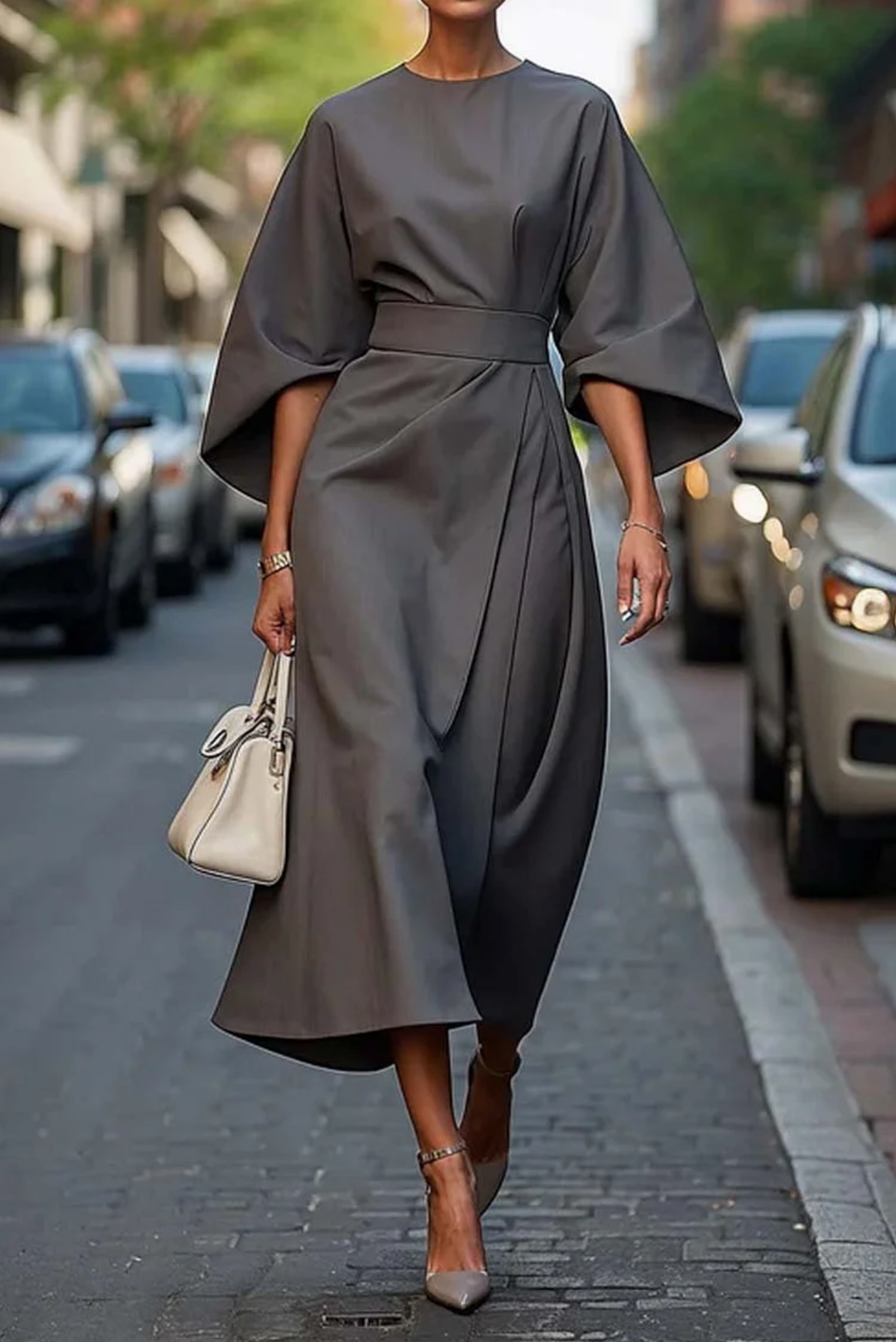 Clare - Stylish Maxi Dress with Belt