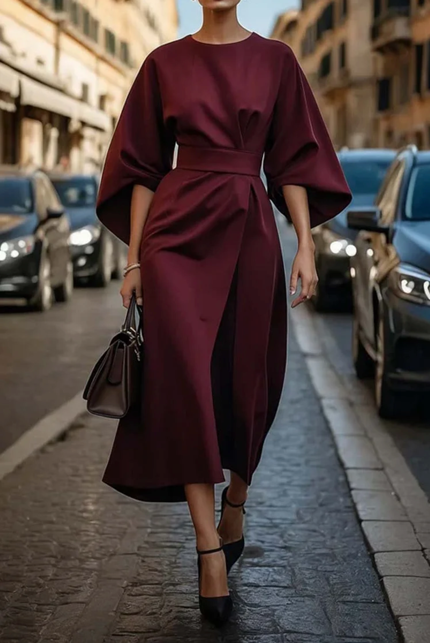 Clare - Stylish Maxi Dress with Belt