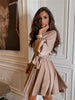 Marina - Satin Wrap Dress with Long Sleeves for Women