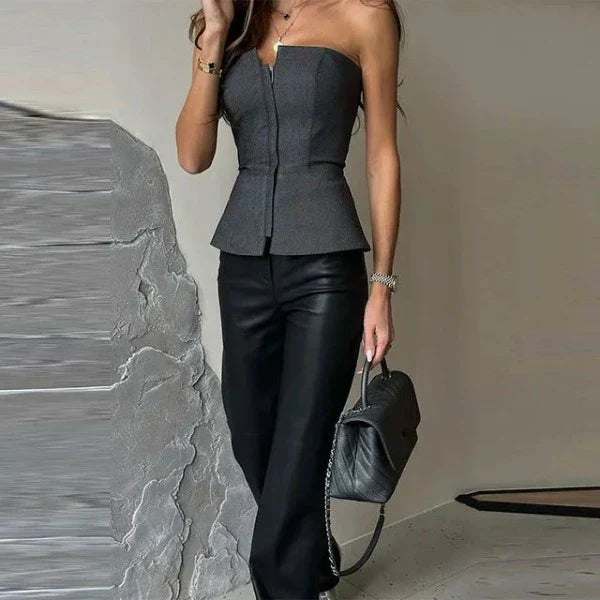 EleganzaCharm™ – Elegant Strapless Women's Top