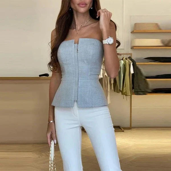 EleganzaCharm™ – Elegant Strapless Women's Top