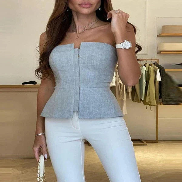 EleganzaCharm™ – Elegant Strapless Women's Top
