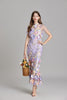 Elegant Sleeveless Embroidered Women's Dress | Maxi