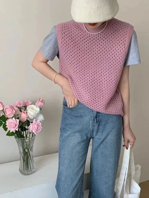Sofia – Ärmelloser Strickpullover für Damen