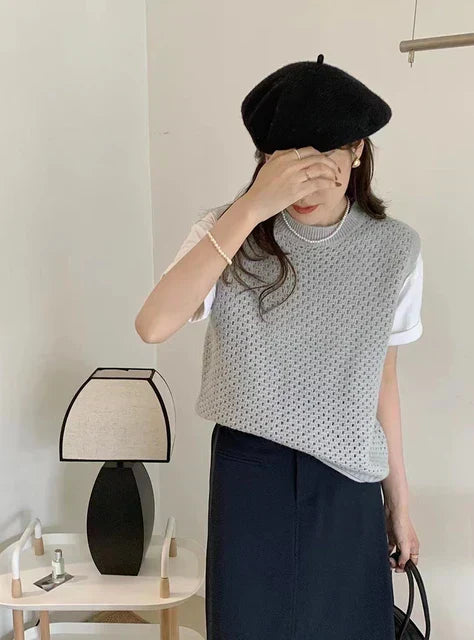 Sofia – Ärmelloser Strickpullover für Damen
