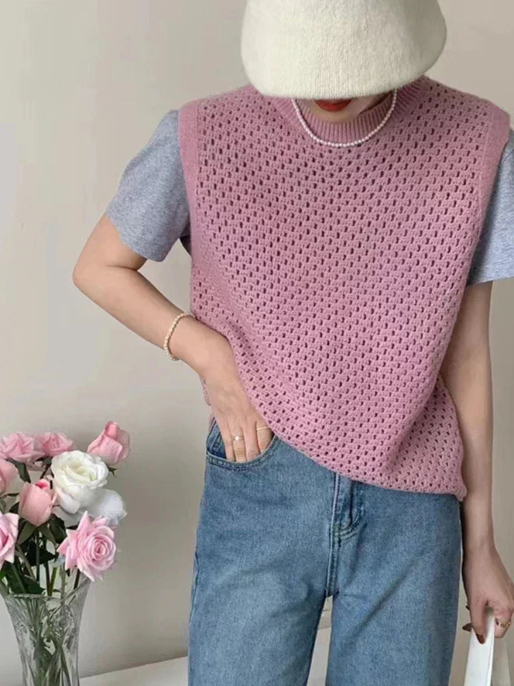 Sofia – Ärmelloser Strickpullover für Damen