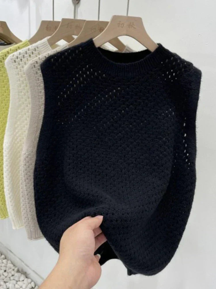 Sofia – Ärmelloser Strickpullover für Damen