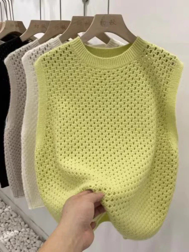 Sofia – Ärmelloser Strickpullover für Damen