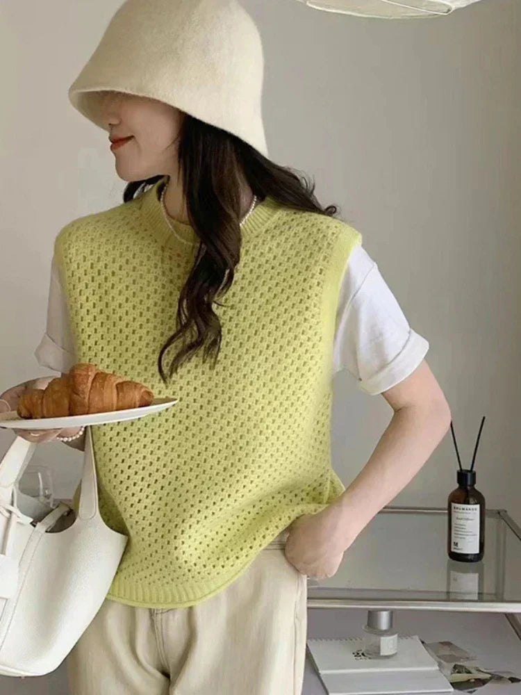 Sofia – Ärmelloser Strickpullover für Damen