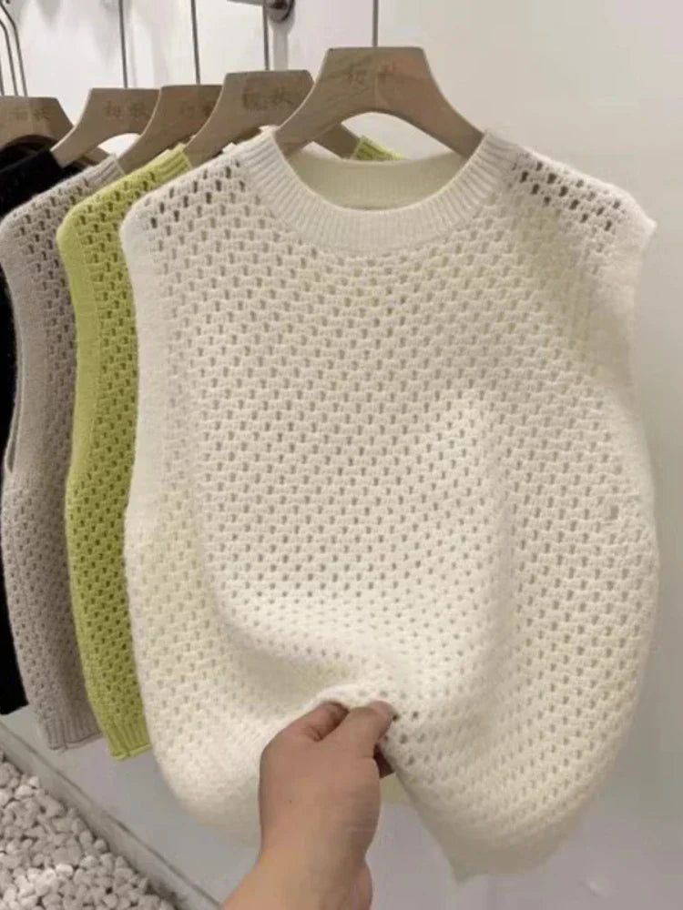 Sofia – Ärmelloser Strickpullover für Damen