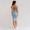 Marianne - Sleeveless Denim Dress with U-Neck for Women